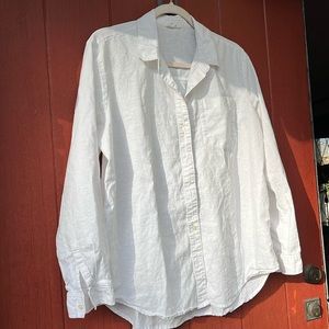 GAP white linen shirt L